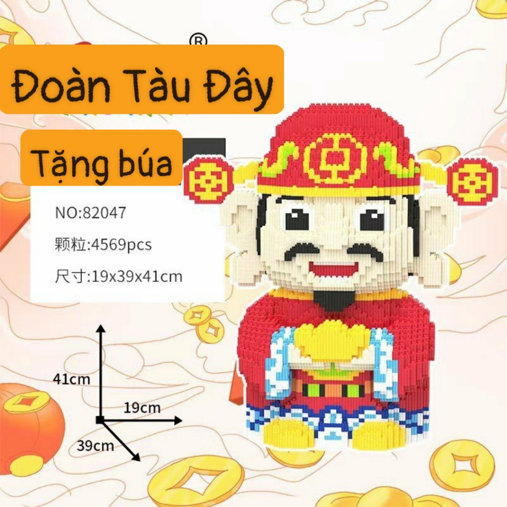 Doremon thần tài 40cm, Xếp hình siêu đẹp , xếp hình doremon size đại 40cm, sản phẩm mới, đồ chơi lắp ráp thông minh