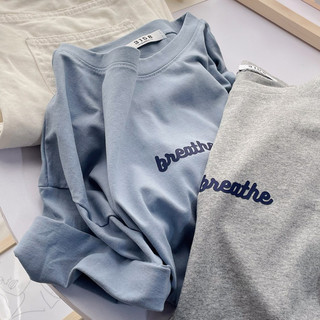 Áo thun 3158 chất cotton khô thoáng mát, form basic Hàn tay lỡ BREATHE siêu xinh freesize < 60kg