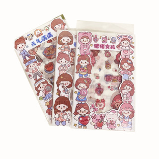 Set 4 tờ sticker dán hình cô gái xinh xắn dễ thương