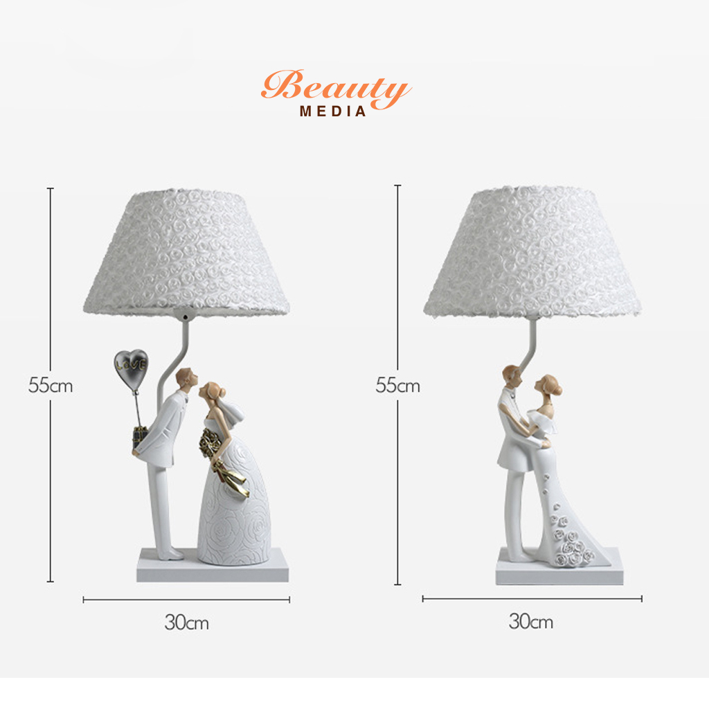 QUÀ CƯỚI CAO CẤP - Đèn Ngủ Lãng Mạn Phong Cách Châu Âu Tượng Cô Dâu Chú Rể - Đèn trang trí, đèn bàn, đèn decor, đèn cưới