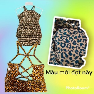 đầm body beo đan dây lưng cho bé