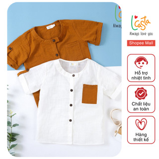 Áo sơ mi bé trai chất liệu thô đũi cao cấp cho bé trai 2 tuổi đến 6 tuổi LCasta AT1