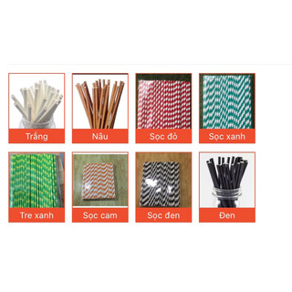 Ống hút giấy phi 6 (100 chiếc/ 1 gói)