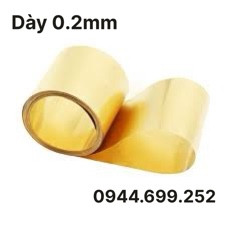 Đồng lá vàng, dày 0.2mm. kích thước: 600mm x 1000mm
