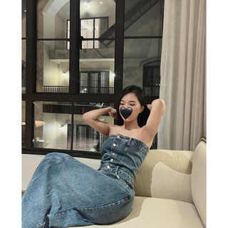 ĐẦM MIDI JEANS ỐNG CÚP