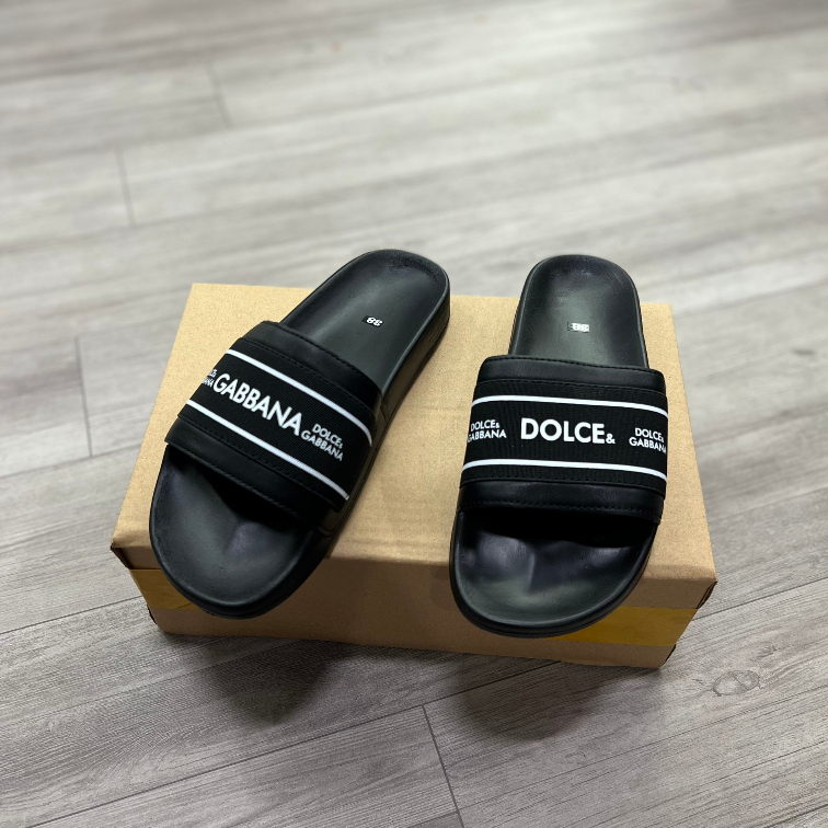 Dép Nam Quai Ngang D.C GABBANA Siêu Cấp In Chữ, Dép Thời Trang NAM Đế Cao Su Đúc