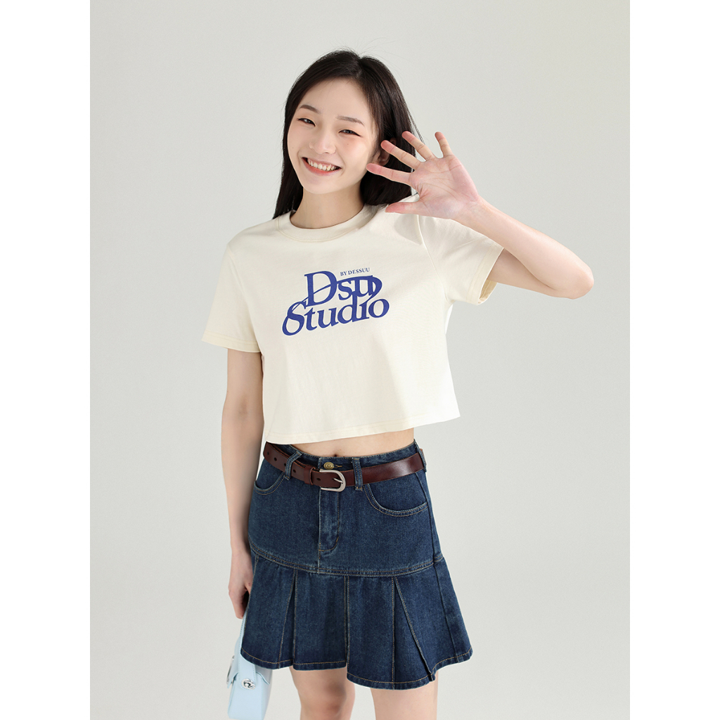 Áo thun DESSUU Croptop ngắn tay in hình " DSU STUDIO" áo phông 2023