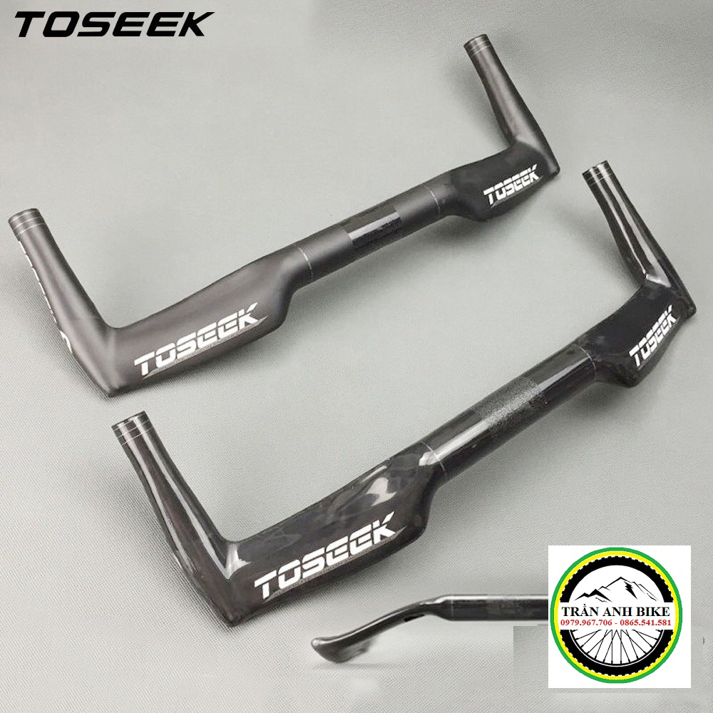 Ghi đông sừng trâu - Tay lái TT xe đạp Carbon T800 TOSEEK 420 x 31.8mm