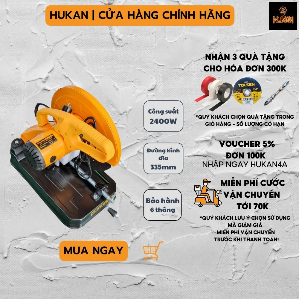 Máy cắt sắt để bàn HUKAN HK-355S Công suất 2400W - chạy điện 220V chính hãng