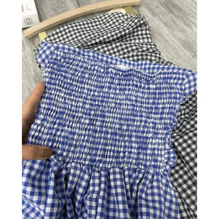 Váy maxi cup ngực kẻ caro style Hàn Quốc, Lipeo.store