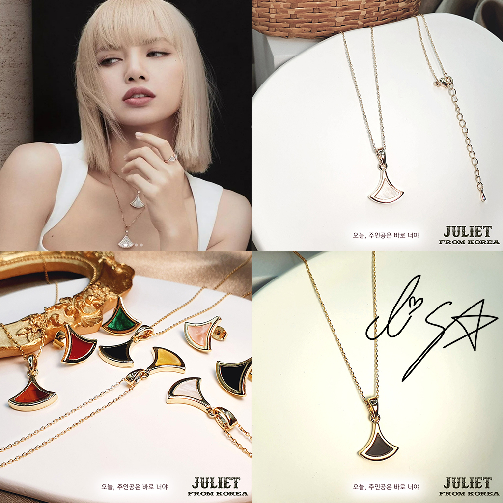 Dây chuyền nữ họa tiết mặt cánh quạt sang trọng giống Lisa BlackPink nhập khẩu Hàn Quốc Juliet Jewelry