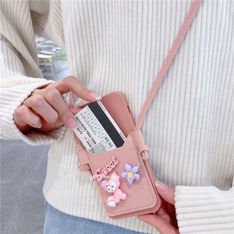 Ốp lưng ip pro camera màu hồng túi xách kèm hoạ tiết sticker nổi cute dành cho ip - TENCASESHOP