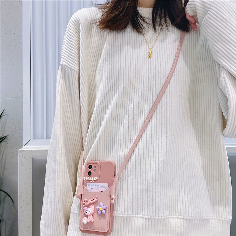 Ốp lưng ip pro camera màu hồng túi xách kèm hoạ tiết sticker nổi cute dành cho ip - TENCASESHOP