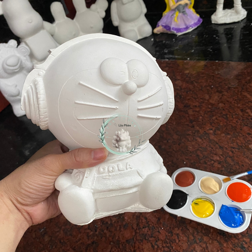 Tượng tô màu Doremon Size To cao 25cm  thoải mái đam mê phối màu