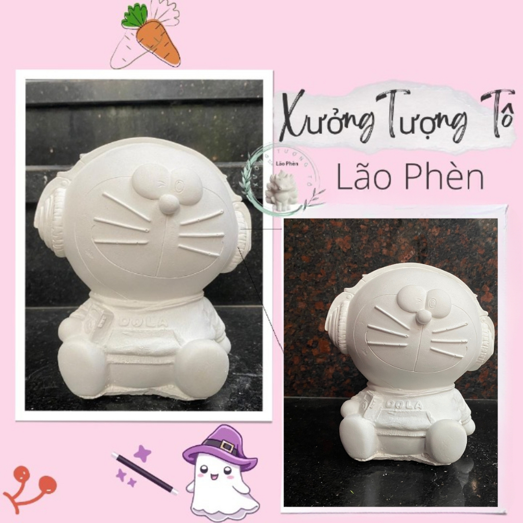Tượng tô màu Doremon Size To cao 25cm  thoải mái đam mê phối màu