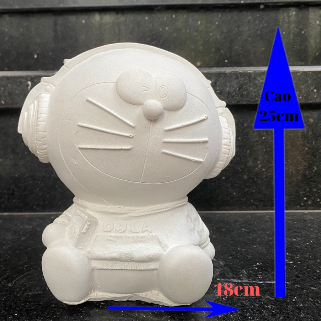 Tượng tô màu Doremon Size To cao 25cm  thoải mái đam mê phối màu