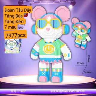 Xếp hình bearbrick cỡ lớn 45cm, tặng búa,  Bearbrick DJ - Bộ lắp ráp gấu DJ 45cm có 102, giá rẻ