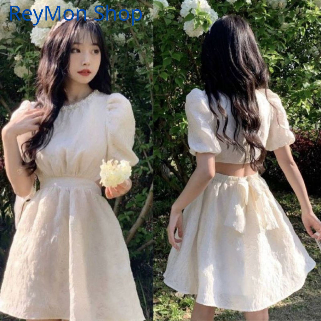 Váy Công Chúa , Đầm Nữ Cao Cấp Thiết Kế Trẻ Trung Kute Hở Lưng Sau.