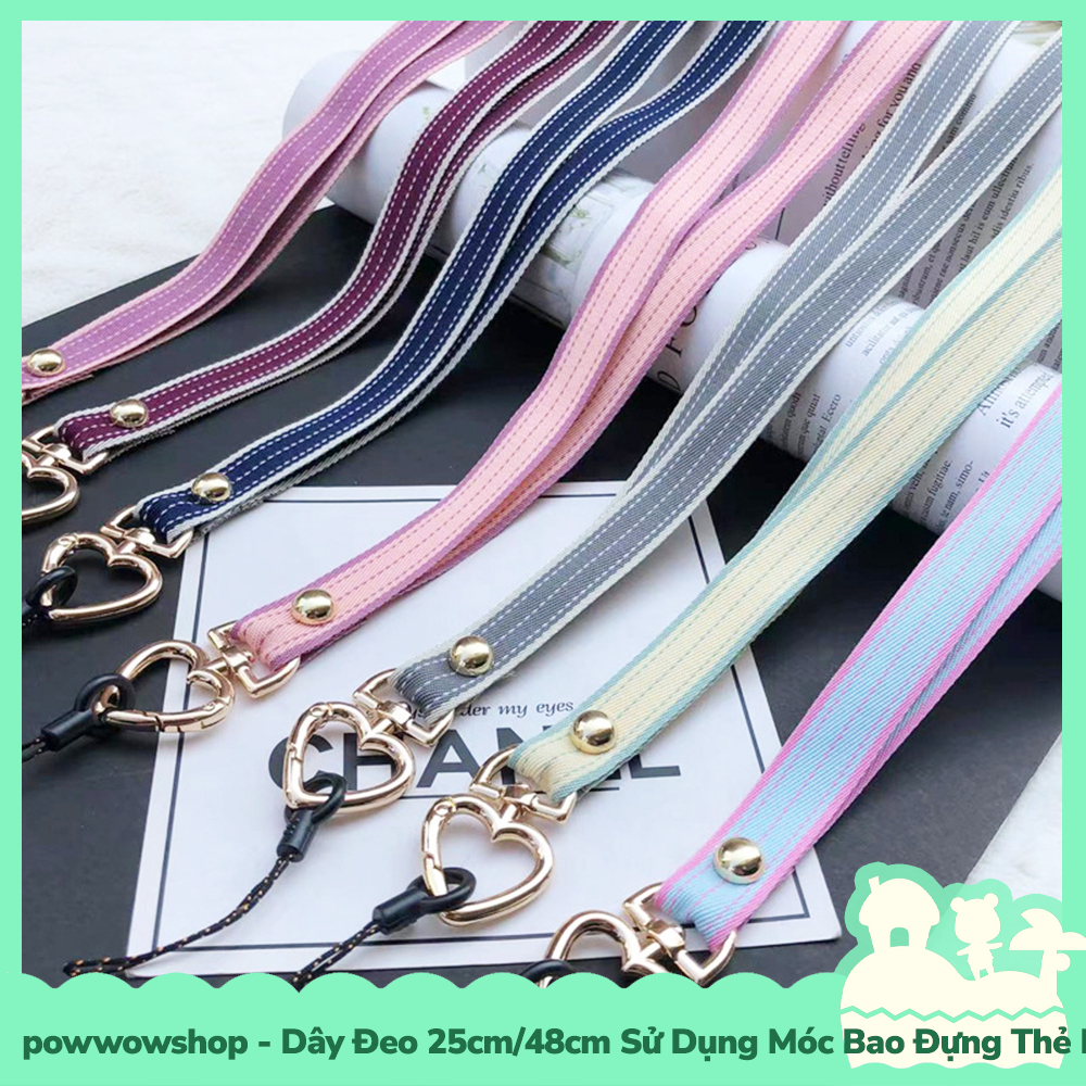 [Sẵn VN - Hỏa Tốc] Dây Đeo 25cm/48cm Sử Dụng Để Móc Vào Bao Đựng Thẻ Nhân Viên / Buộc Vào Điện Thoại Heart Leather