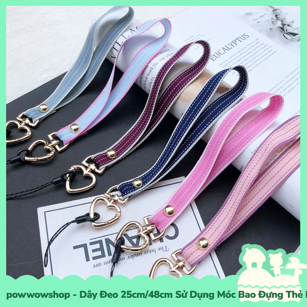 [Sẵn VN - Hỏa Tốc] Dây Đeo 25cm/48cm Sử Dụng Để Móc Vào Bao Đựng Thẻ Nhân Viên / Buộc Vào Điện Thoại Heart Leather