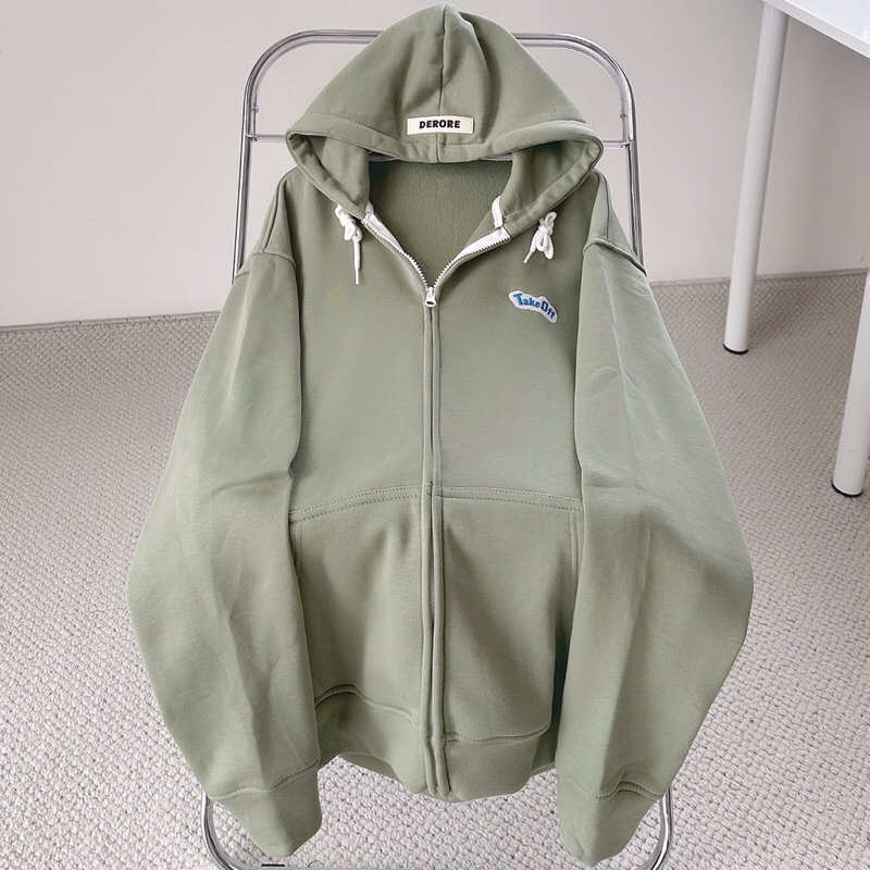Áo khoác hoodie zip nỉ lót bông thêu chữ Take Off_HT.Store96