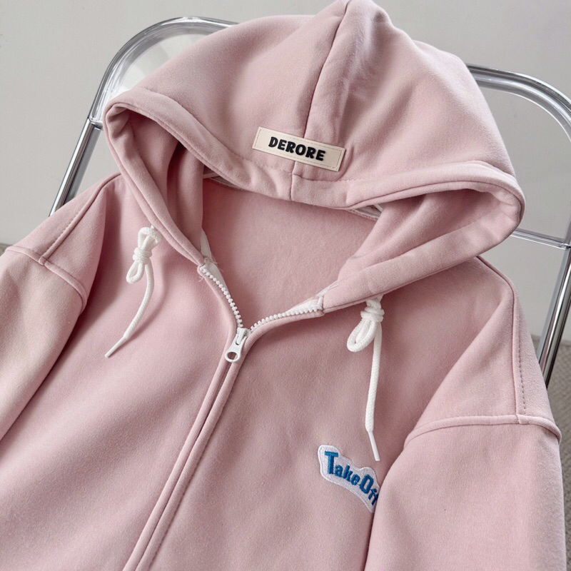 Áo khoác hoodie zip nỉ lót bông thêu chữ Take Off_HT.Store96