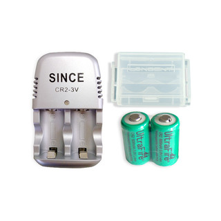 Bộ sạc cr2 since kèm 2 pin sạc cr2 ultrafire 3v li-ion 800mah hàng chính hãng