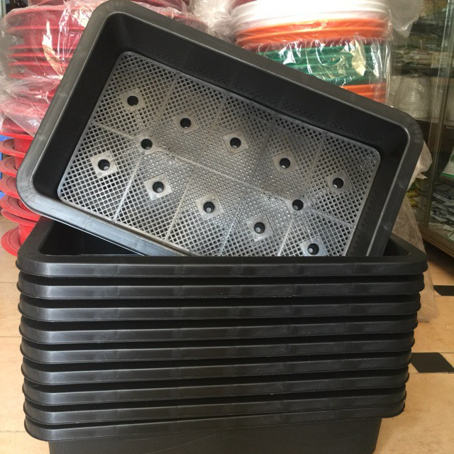 Khay Nhựa Trồng Rau Sạch - Rau Mầm -Trồng Thủy Canh -  Nuôi Cá Cảnh KT 65x43x17cm