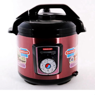 NỒI ÁP SUẤT ĐIỆN ĐA NĂNG SUNHOUSE SHD1755 ĐỎ 5L, Đa chức năng nấu nướng: hầm gân, súp, cháo, gà, canh, nấu cơm, giữ ấm