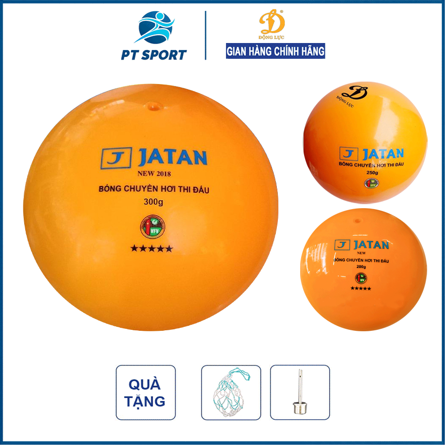 Bóng chuyền hơi Động Lực JATAN tiêu chuẩn thi đấu CHÍNH HÃNG loại 250G,200G,300G tặng túi lưới và kim bơm tiêu chuẩn