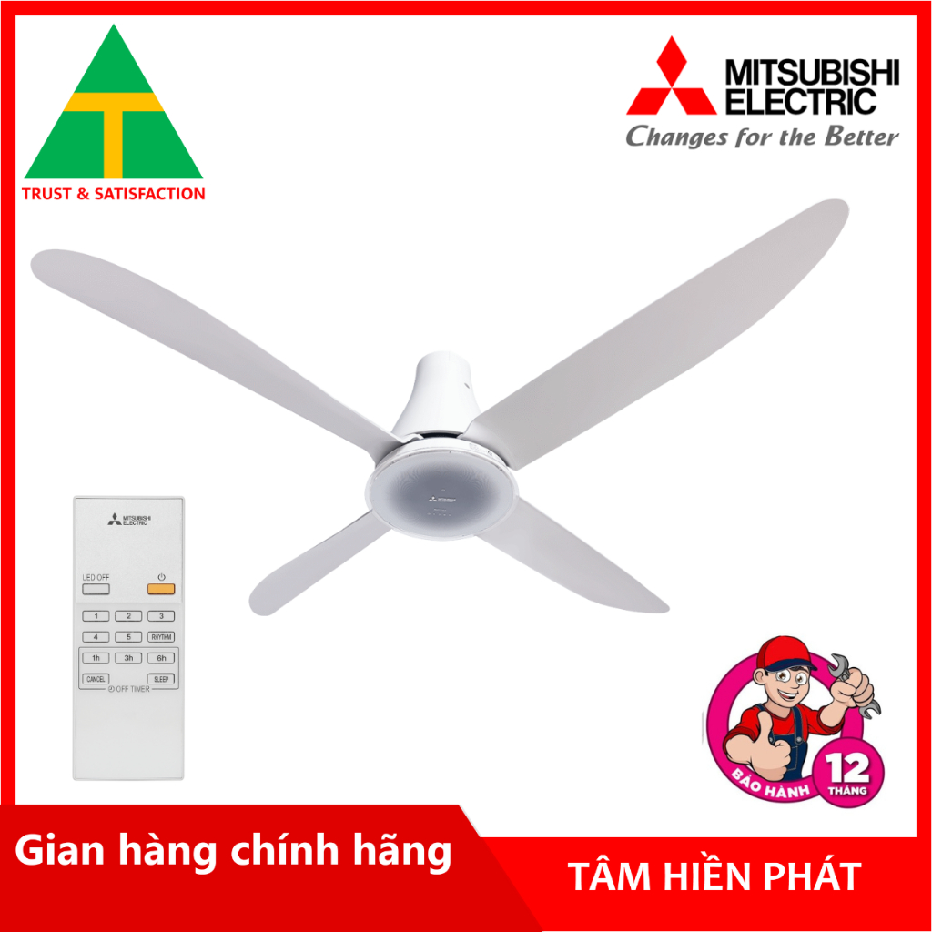 Quạt Trần 4 cánh MITSUBISHI C56-RA4 64W - Made in Thailand - Hàng Chính Hãng - BH 12 Tháng Toàn Quốc