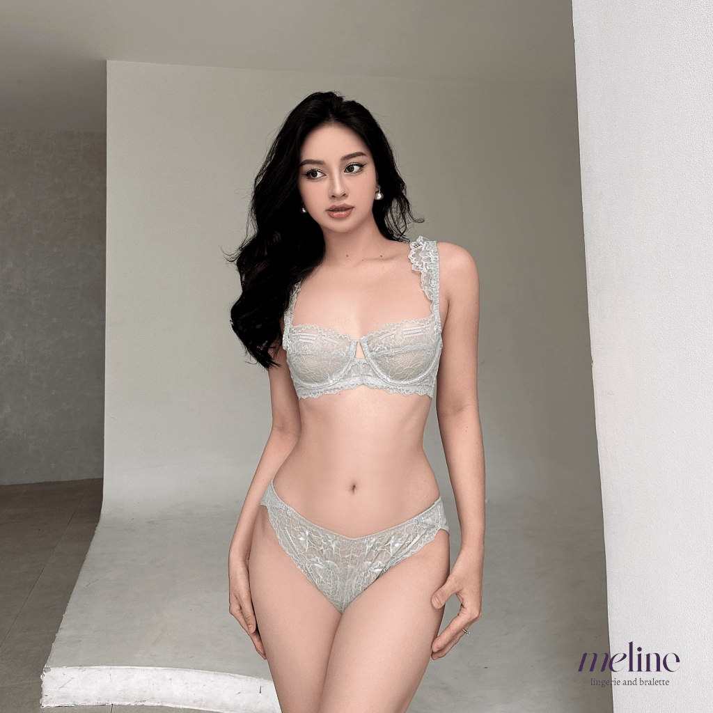 Bộ Đồ Lót Nội Y Cao Cấp Ren Có Gọng, Không Mút Co Giãn Lieve Set Meline gợi cảm | BigBuy360 - bigbuy360.vn
