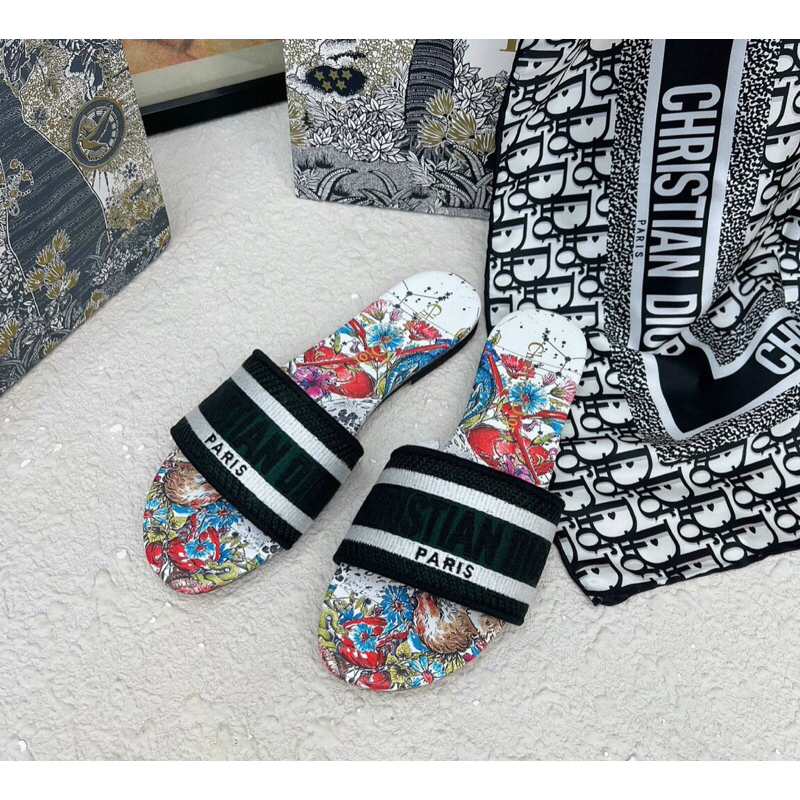 Dép lê D_ior thêu chữ nổi fullbox