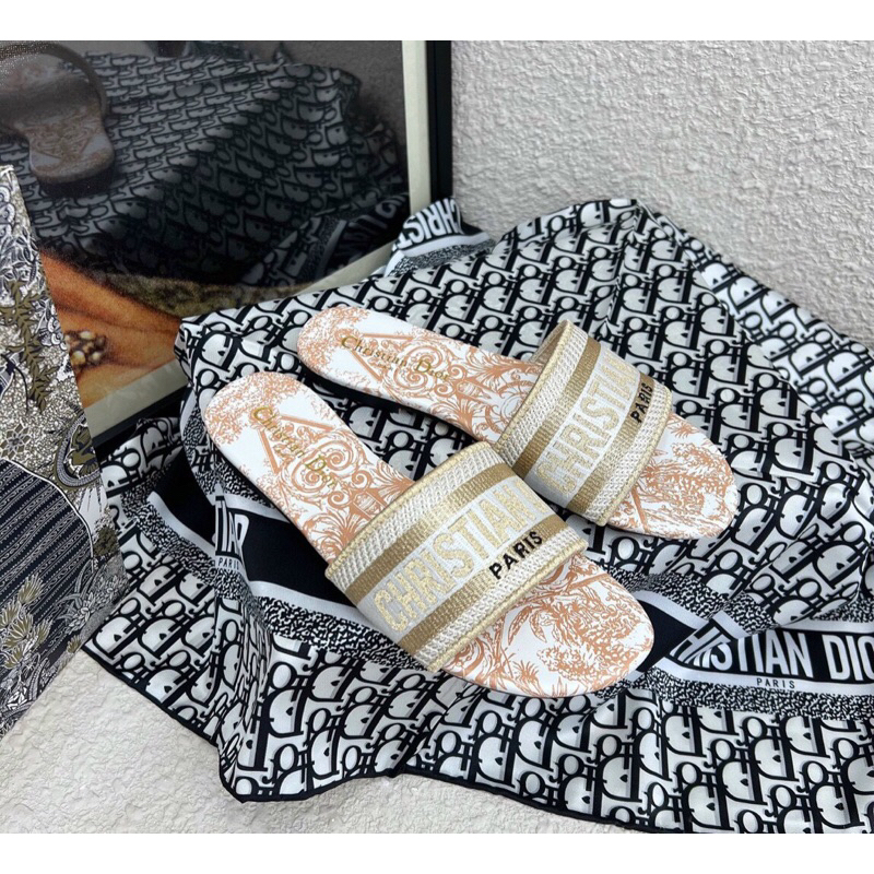 Dép lê D_ior thêu chữ nổi fullbox