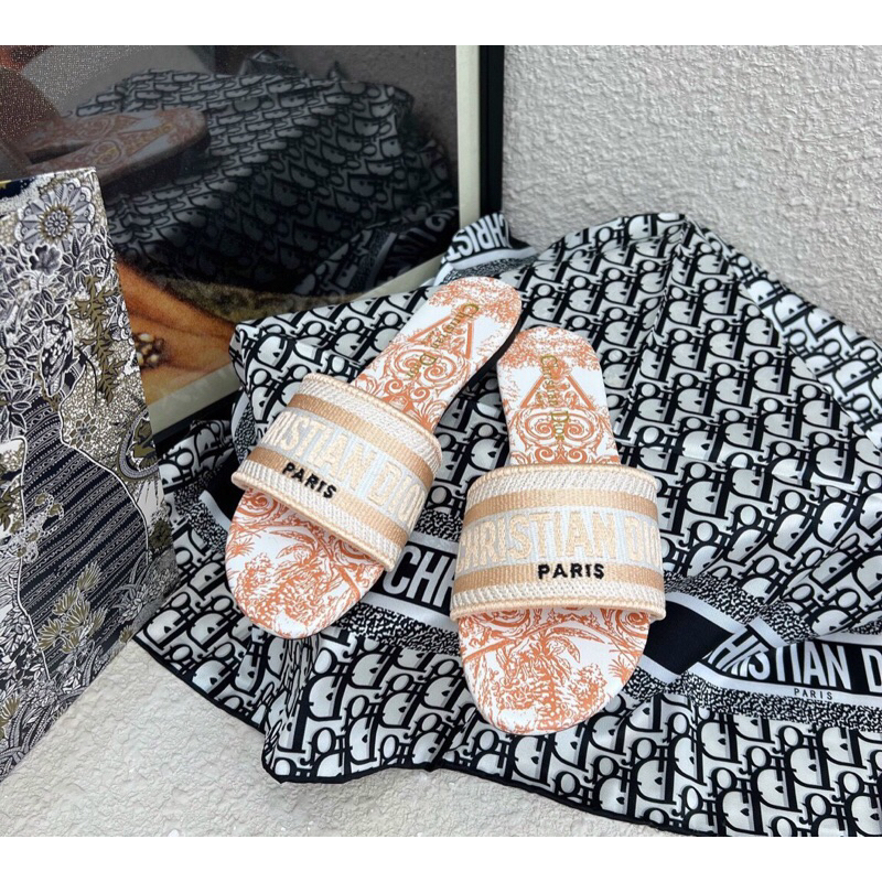 Dép lê D_ior thêu chữ nổi fullbox