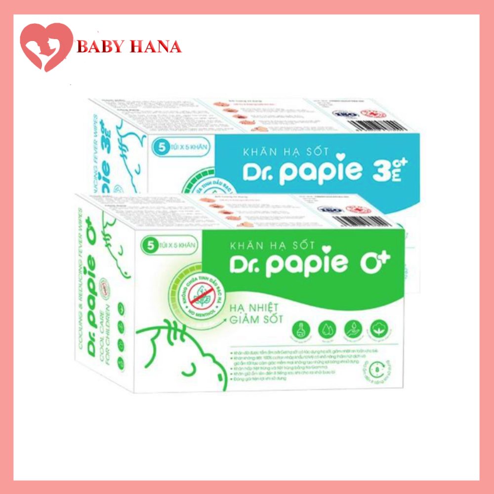 Khăn Lau Hạ Sốt Cho Bé Dr Papie Chính Hãng