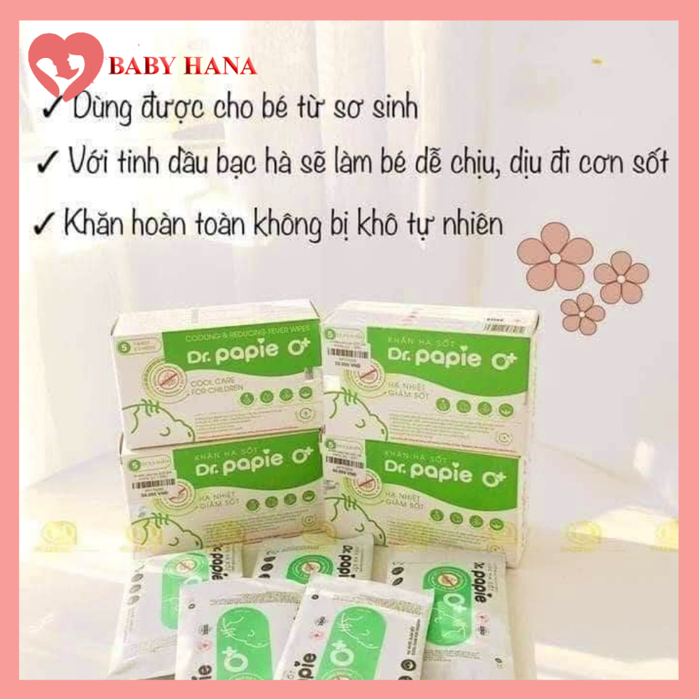 Khăn Lau Hạ Sốt Cho Bé Dr Papie Chính Hãng