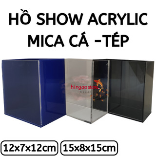 Hồ Show Cá, Hồ Arylic Show Cá, Hồ Mica Show Cá Trong suốt, Nền Đen, Nền Xanh - Phụ kiện cá cảnh Hingaostore.