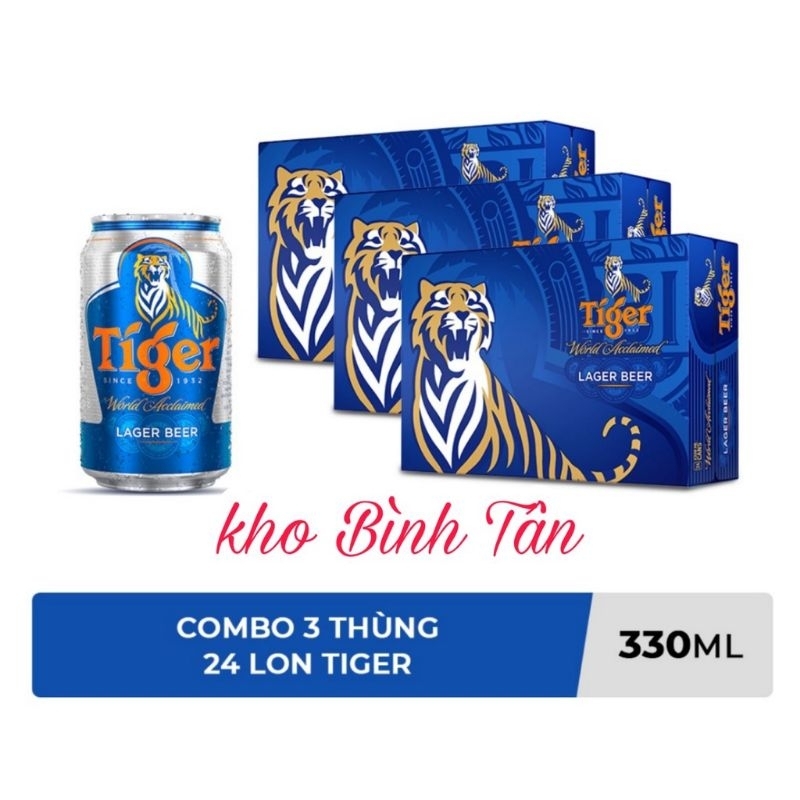 Combo 3 Thùng 24 lon bia Tiger 330ml