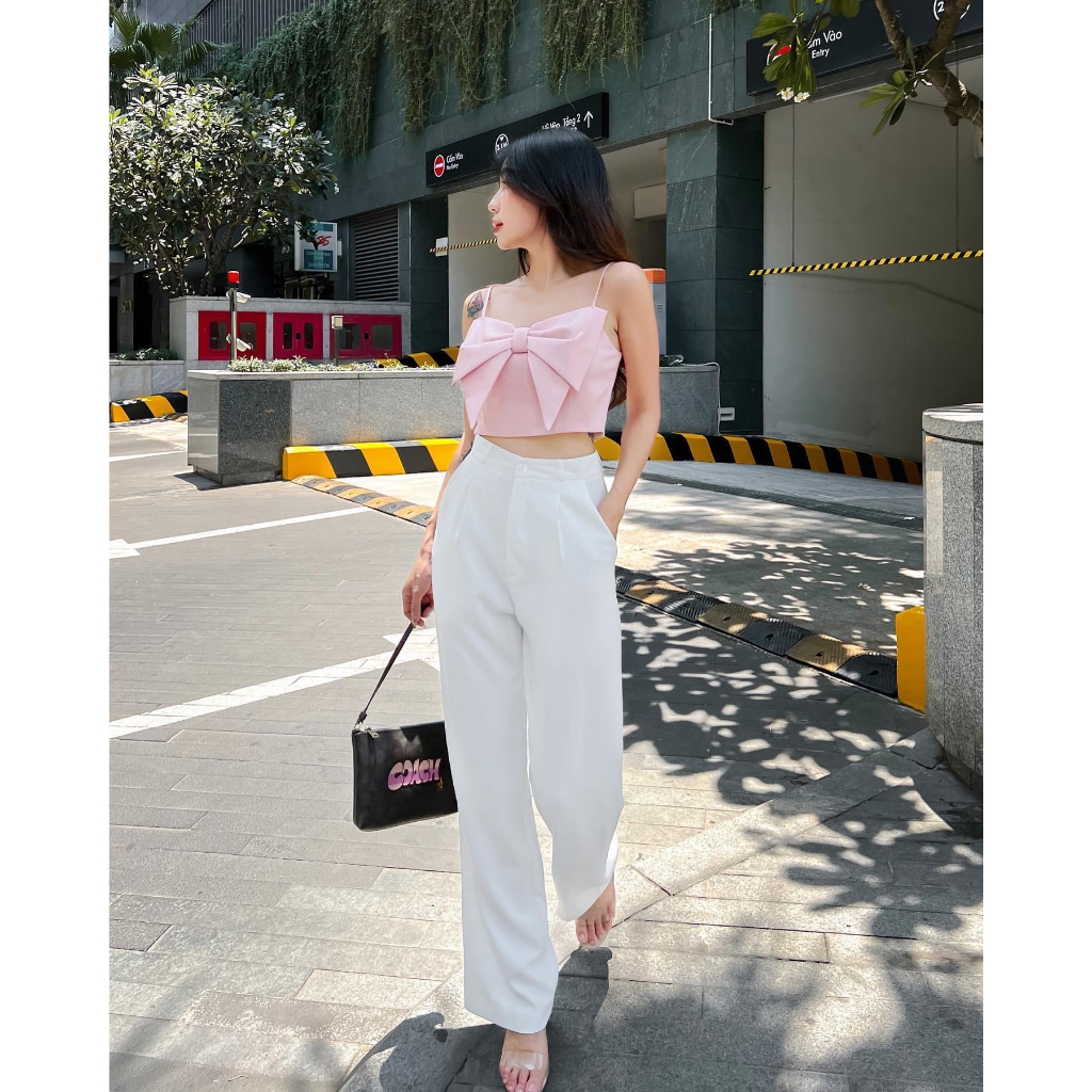 Áo crotop 2 dây nơ ngực sang chảnh - Linh Chip Shop