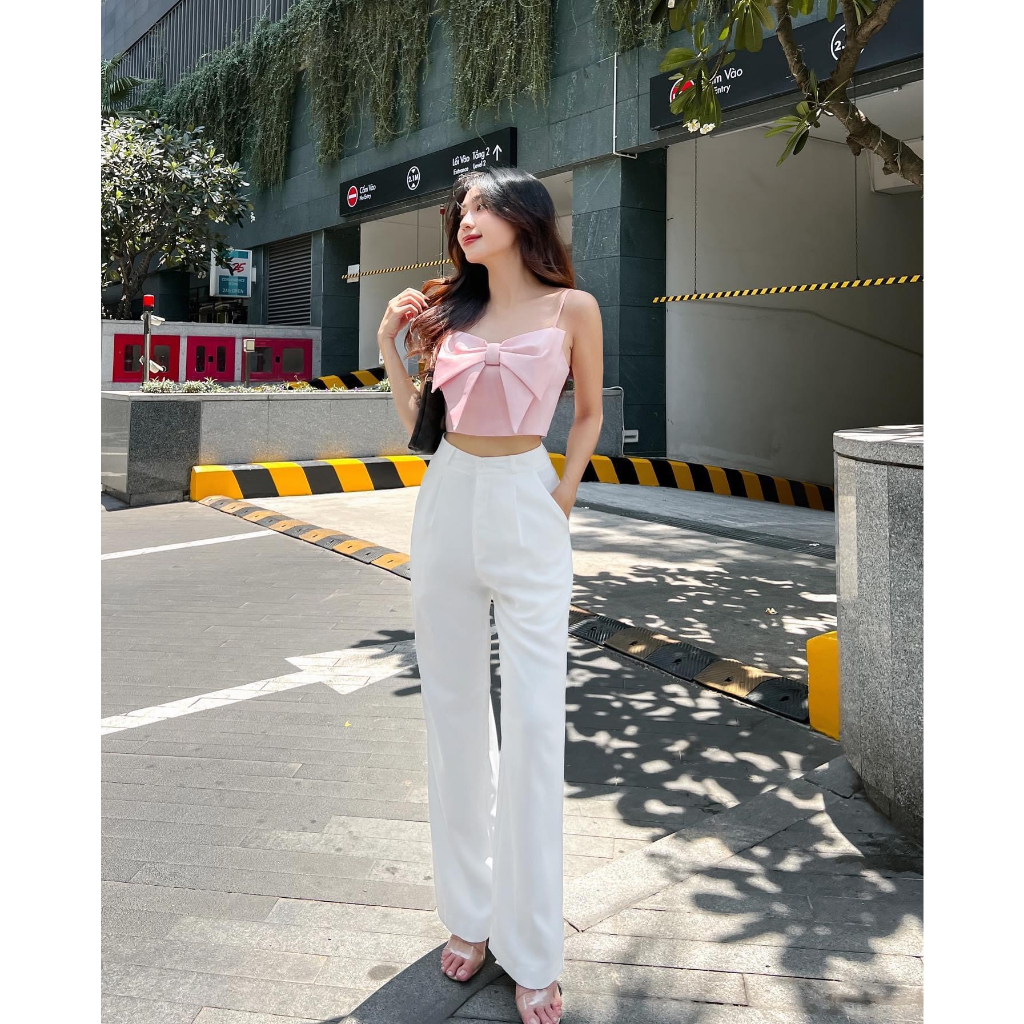 Áo crotop 2 dây nơ ngực sang chảnh - Linh Chip Shop