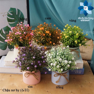 chậu hoa giả để bàn hoa nhí phong cách vintage  siêu đẹp
