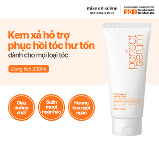  Kem xả mise en scene Perfect Serum Treatment 330ml giúp phục hồi tóc hư tổn mềm mưọt, chắc khỏe