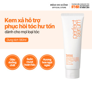  Kem xả mise en scene Perfect Serum Treatment 180ml giúp phục hồi tóc hư tổn mềm mượt, chắc khỏe
