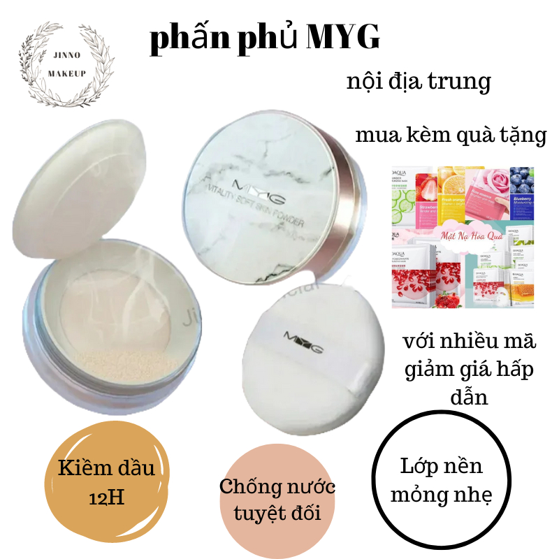 Phấn phủ kiềm dầu MYG,nội địa trung Chống Nước lâu trôi.Siêu Mịn Dạng Bột