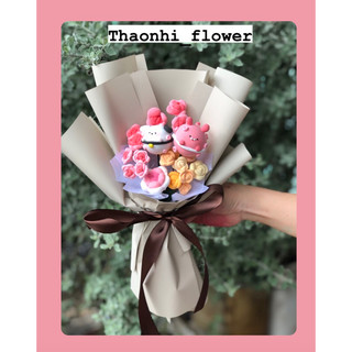 Bó hoa hồng handmade dễ thương