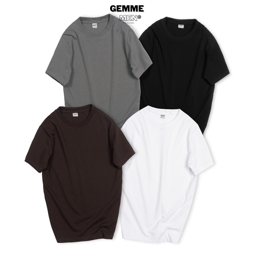 Áo thun trơn big size 100% Cotton 250gsm GEMME MEN 55 - 130kg chuẩn form Unisex