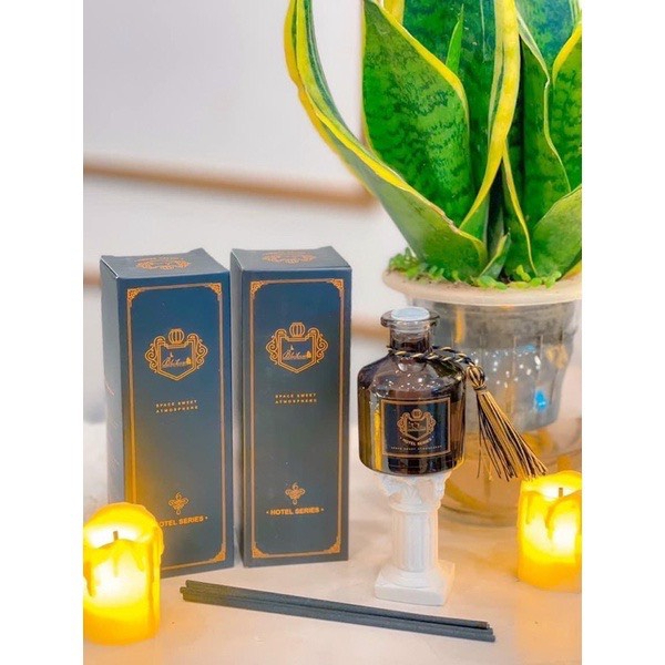 Lọ tròn khuếch tán tinh dầu thiên nhiên để phòng 50ml bằng que gỗ – HV718