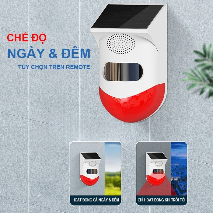 Chống trộm năng lượng mặt trời chống trộm ngoài trời không dây chống nước điều khiển từ xa cảm biến hồng ngoại