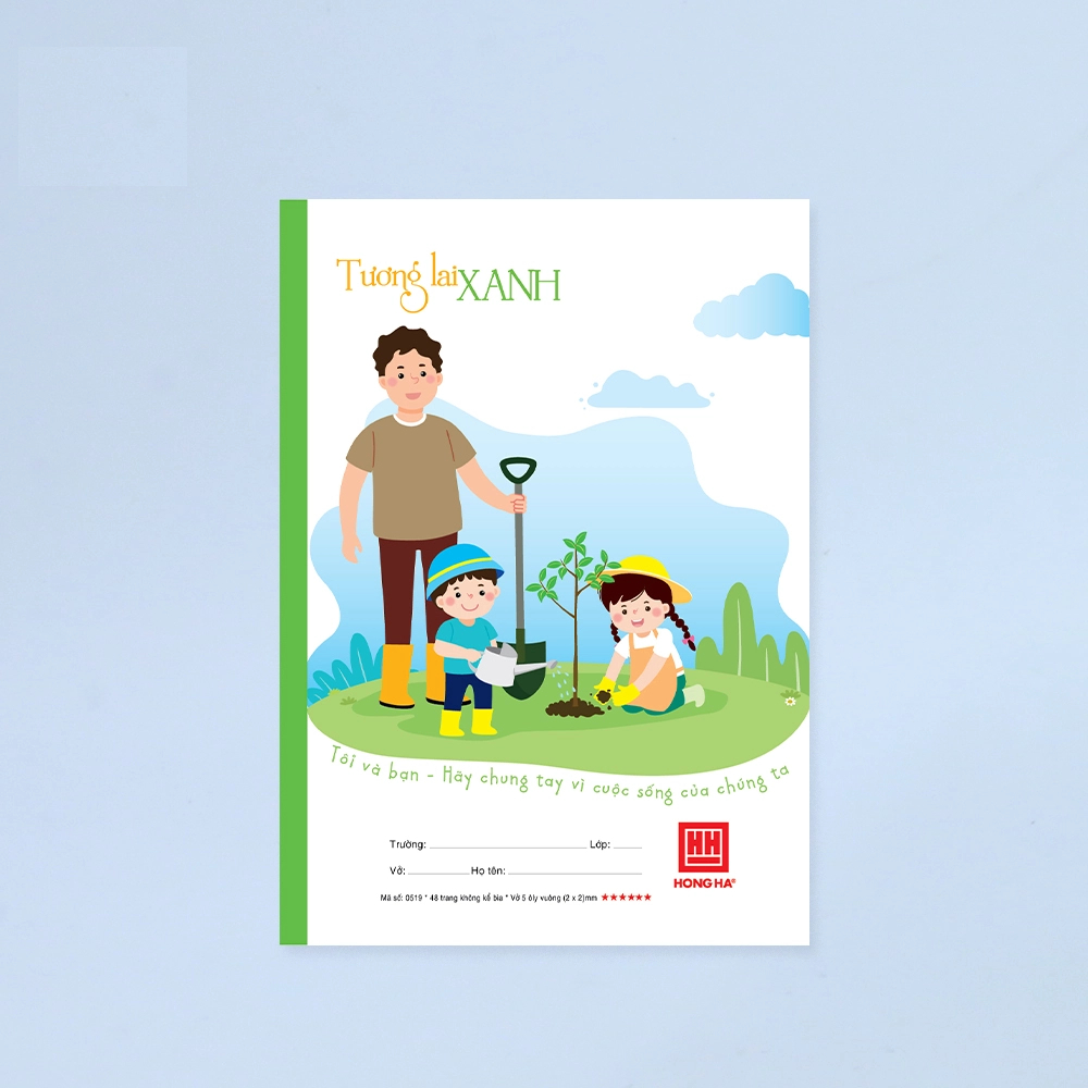 Lốc 10 vở 5 ôly 48 trang School Tương Lai Xanh Hồng Hà 0519